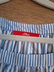 Vorschaubild 5 von Damen Bluse Gr. 40 Blau Weiß Gestreift Schleifendetail