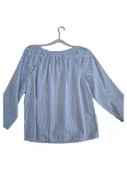 Vorschaubild 2 von Damen Bluse Gr. 40 Blau Weiß Gestreift Schleifendetail