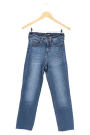 Vorschaubild 1 von FASHIONNOVA Damen Straight Leg Jeans Blau W29/38/M Casual Urban Fransen