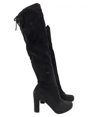 Vorschaubild 1 von Overknee Stiefel Damen Gr. 41 Schwarz Wildleder High Heels