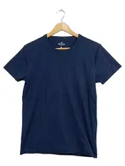 Vorschaubild 1 von Herren T-Shirt Blau Rippstrick Kurzarm Gr. XS Casual