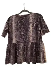 Vorschaubild 2 von Trafaluc Damen Peplum Top Schlangenmuster Braun Gr. S