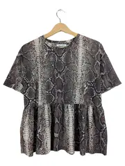 Vorschaubild 1 von Trafaluc Damen Peplum Top Schlangenmuster Braun Gr. S