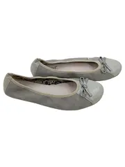 Vorschaubild 1 von Ballerinas Damen Gr. 42 Grau Schleife Textil Flats