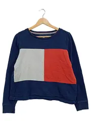 Vorschaubild 1 von Damen Langarmshirt Grafik Blau Baumwolle Gr. S