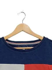 Vorschaubild 3 von Damen Langarmshirt Grafik Blau Baumwolle Gr. S