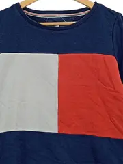 Vorschaubild 2 von Damen Langarmshirt Grafik Blau Baumwolle Gr. S