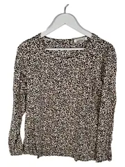 Vorschaubild 1 von Damen Langarmshirt Leopardenmuster Beige Gr. 38 Viskose