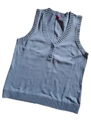 Vorschaubild 1 von Damen Pullunder Strickweste Gr. 44/XXL Grau Casual Baumwolle