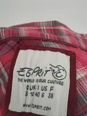 Vorschaubild 3 von Damen Hemdbluse Gr. 36 S Rot Kariert Casual Kurzarm Bluse Rüschen