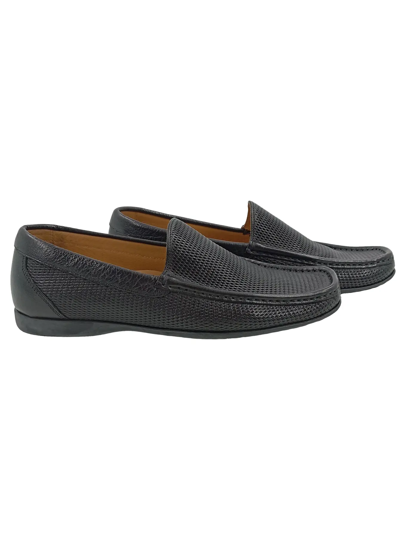 PHILLIP HARDY Loafer Slipper Business Herren Leder Strukturmuster Schwarz 42
