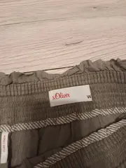 Vorschaubild 3 von Damen A-Linienrock Leinen Oliv Gr. 38 geraffter Bund