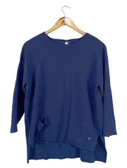 Vorschaubild 1 von Damen Pullover Gr. 42/XL Blau Casual Rippstrick