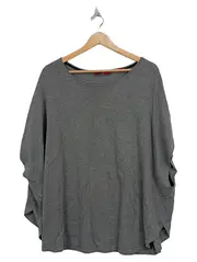 Vorschaubild 1 von Damen Pullover Oversize Meliert Grau Gr. M Langarm Casual