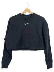 Vorschaubild 1 von Damen Sweatshirt Gr. 38/M Schwarz Cropped Sportlich Baumwolle