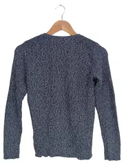 Vorschaubild 2 von Damen Strickjacke Blau Meliert Gr. 36/S Casual Reißverschluss