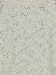 Vorschaubild 3 von Kinder Pullover Gr. 152 Weiß Lochmuster Strick