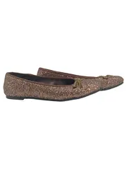 Vorschaubild 1 von Ballerinas Damen Gr. 38 Glitzer Gold Bronze Schleife Elegant