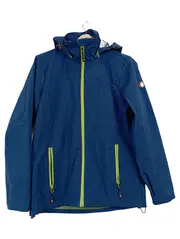 Vorschaubild 1 von Damen Outdoorjacke Blau Kapuze Reißverschluss Gr. M Polyester