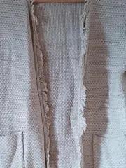 Vorschaubild 3 von Damen Strickjacke Langarm Fransen Beige Baumwolle Gr. 36/S