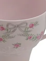 Vorschaubild 5 von Porcelaine Rose Teetasse Tasse Rosa Blumenmuster Schleife