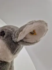 Vorschaubild 3 von Plüschtier Hase Kuscheltier Grau 16 cm Stofftier Knopf im Ohr