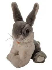 Vorschaubild 4 von Plüschtier Hase Kuscheltier Grau 16 cm Stofftier Knopf im Ohr