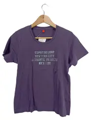 Vorschaubild 1 von Damen T-Shirt Gr. XL Lila Schriftzug New York City Baumwolle