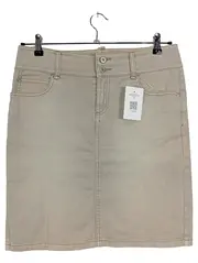 Vorschaubild 1 von Jeansrock Damen Beige Gr. 38/M Casual Baumwolle Midirock