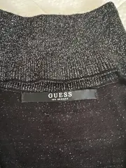 Vorschaubild 2 von Damen Kleid Pullover Glitzer Schwarz Langarm V-Ausschnitt Gr. S