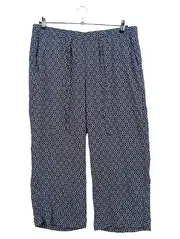 Vorschaubild 1 von Damen Stoffhose Gr. 48 Blau Casual Grafisch Viskose Hose