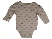 Vorschaubild 1 von Baby Mädchen Body Langarm Gr. 68 Wal Muster Beige Baumwolle
