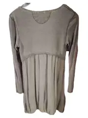 Vorschaubild 6 von Damen Blusenkleid Tunika Kleid XS Grau Baumwolle Langarm Boho Freizeit