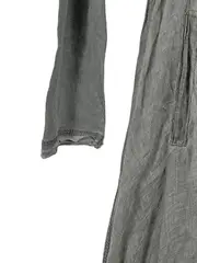 Vorschaubild 4 von Damen Blusenkleid Tunika Kleid XS Grau Baumwolle Langarm Boho Freizeit