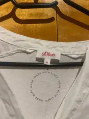 Vorschaubild 2 von Damen T-Shirt Basic Gr. 36/S Weiß Kurzarm Modal Baumwolle