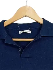 Vorschaubild 3 von Herren Strickpullover Polokragen Gr. M Wolle Blau Langarm