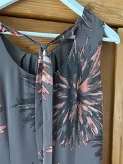 Vorschaubild 3 von Damen Freizeitkleid Gr. 38 Grau Floral Muster Polyester