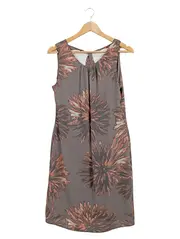 Vorschaubild 1 von Damen Freizeitkleid Gr. 38 Grau Floral Muster Polyester