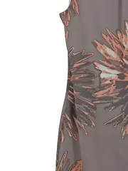 Vorschaubild 2 von Damen Freizeitkleid Gr. 38 Grau Floral Muster Polyester