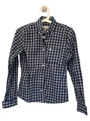 Vorschaubild 1 von Hemdbluse Damen XS Blau Kariert Casual Baumwolle