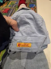 Vorschaubild 3 von Baby Mütze Bindmütze Teddy-Applikation blau gestreift Knopf im Ohr