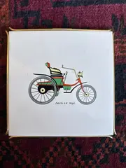 Vorschaubild 3 von Wandteller Fliese Daimler 1892 Auto Vintage Mehrfarbig Keramik 16cm