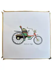 Vorschaubild 1 von Wandteller Fliese Daimler 1892 Auto Vintage Mehrfarbig Keramik 16cm