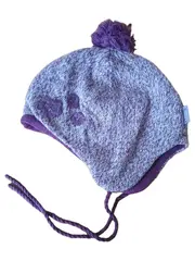 Vorschaubild 5 von Kinder Wintermütze Mädchen Lila Pompon Fleece gefüttert