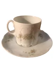 Vorschaubild 1 von Classic Rose Tasse Untertasse Porzellan Weiß Blumen 7cm
