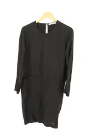 Vorschaubild 1 von Etuikleid Damen Gr. 38/M Schwarz Elegant Minimalistisch Viskose