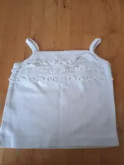 Vorschaubild 2 von Mädchen Top Gr. 92 Weiß Rüschen Spaghetti-Träger Baumwolle