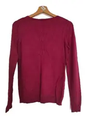 Vorschaubild 3 von Damen Strickjacke Cardigan Gr. S Pink V-Ausschnitt Langarm