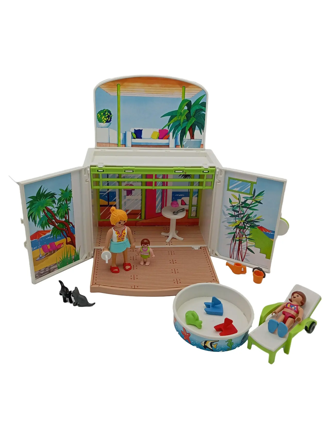 PLAYMOBIL Mitnehm-Ferienhaus Puppenhaus Strand Urlaub Spielset Mehrfarbig