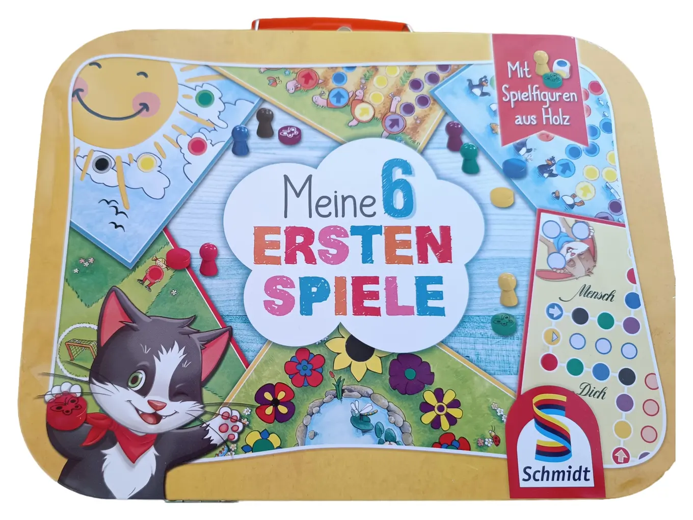 SCHMIDT SPIELE Schmidt Meine 6 Ersten Spiele Würfelspiel Kinderspiel ab 3 Jahre Holzfiguren